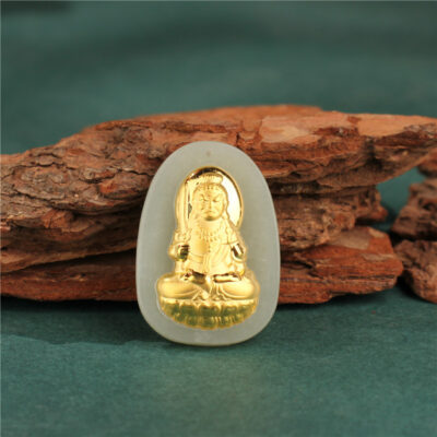 Phật Bản Mệnh Bất Động Minh Vương Ngọc Nephrite Mạ Vàng - AN GEMS - TRANG  SỨC PHONG THỦY ĐÁ QUÝ TỰ NHIÊN